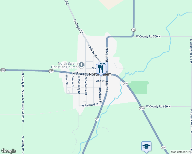 map of restaurants, bars, coffee shops, grocery stores, and more near in North Salem