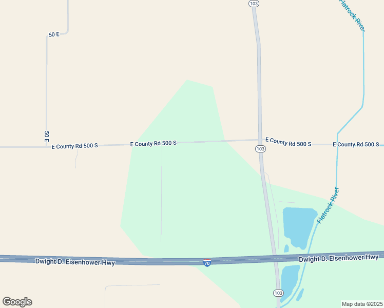 map of restaurants, bars, coffee shops, grocery stores, and more near 1179 East County Road 500 South in New Castle