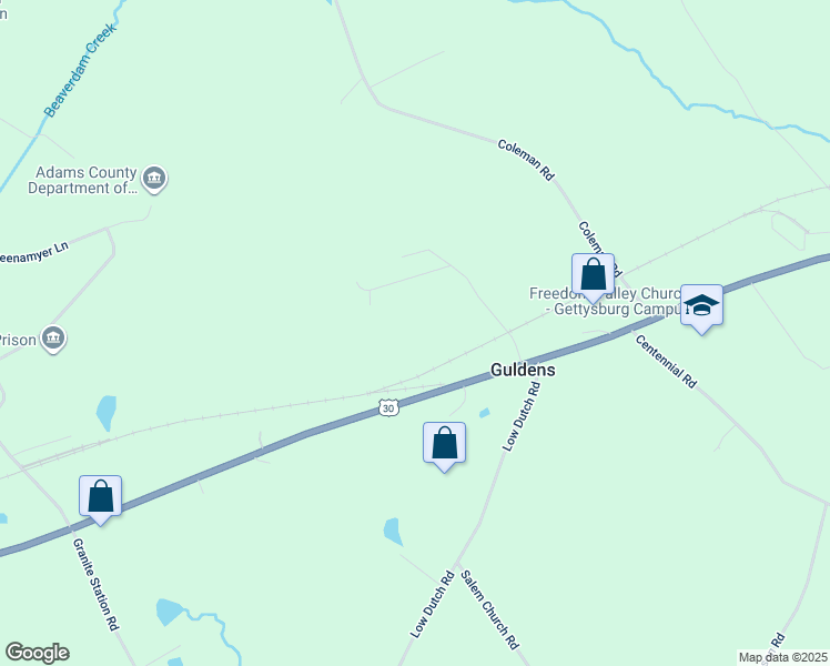 map of restaurants, bars, coffee shops, grocery stores, and more near 200 Carey Lane in Gettysburg