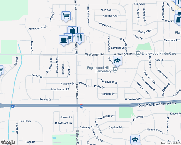 map of restaurants, bars, coffee shops, grocery stores, and more near 323 Kristina Lynn Place in Englewood