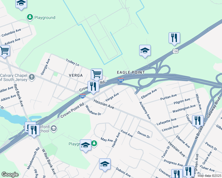 map of restaurants, bars, coffee shops, grocery stores, and more near 973 Hannold Avenue in Westville