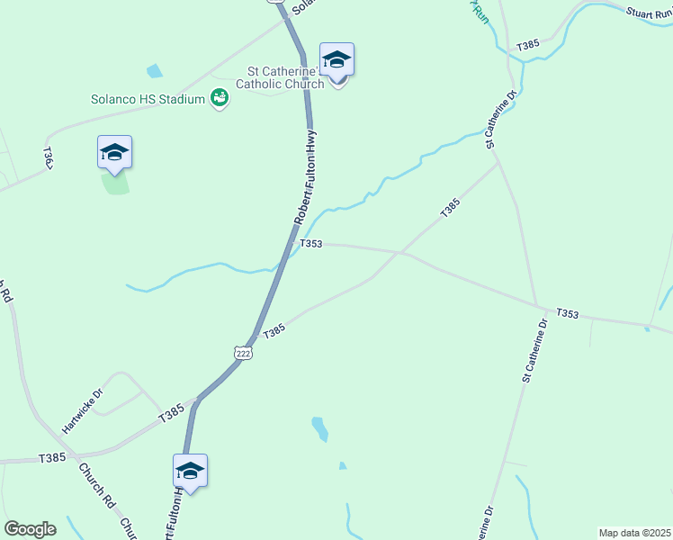 map of restaurants, bars, coffee shops, grocery stores, and more near 21 Blackburn Road in Quarryville