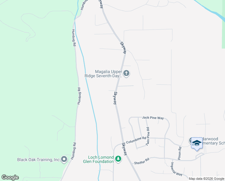 map of restaurants, bars, coffee shops, grocery stores, and more near Tranquility Lane in Magalia