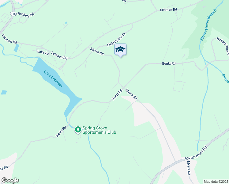 map of restaurants, bars, coffee shops, grocery stores, and more near 2258 Myers Road in Spring Grove