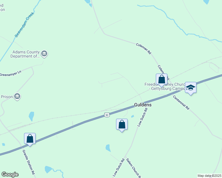 map of restaurants, bars, coffee shops, grocery stores, and more near 200 Carey Lane in Gettysburg