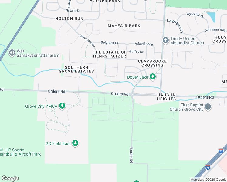 map of restaurants, bars, coffee shops, grocery stores, and more near 3824 Orders Road in Grove City