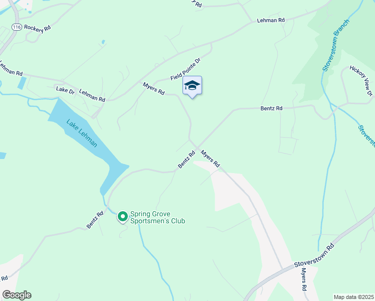 map of restaurants, bars, coffee shops, grocery stores, and more near 2258 Myers Road in Spring Grove