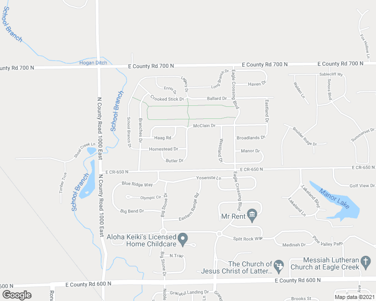 map of restaurants, bars, coffee shops, grocery stores, and more near 10395 Butler Drive in Brownsburg