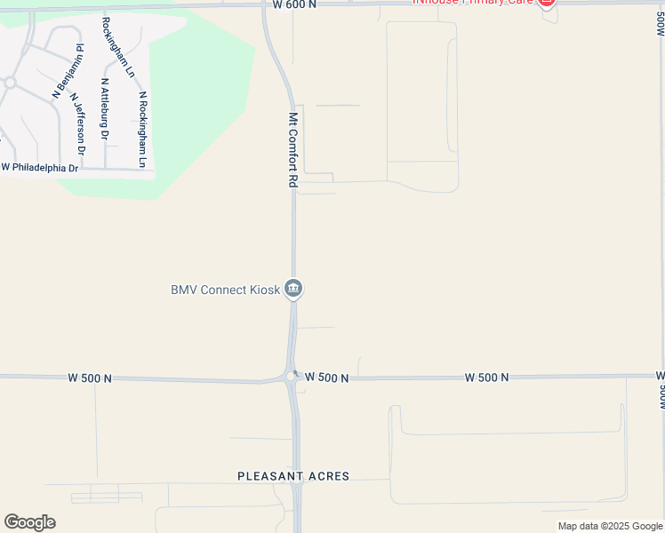 map of restaurants, bars, coffee shops, grocery stores, and more near 5327 North 600 West in McCordsville