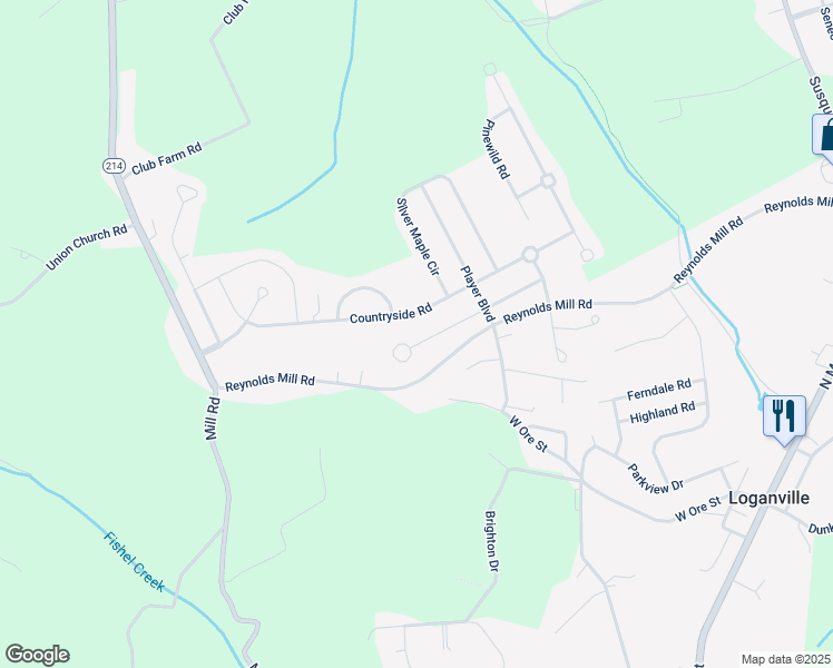 map of restaurants, bars, coffee shops, grocery stores, and more near 770 Lake Redman Court in Seven Valleys