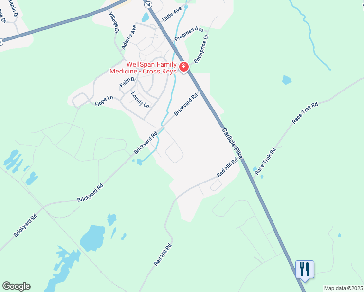 map of restaurants, bars, coffee shops, grocery stores, and more near 72 Katelyn Drive in New Oxford