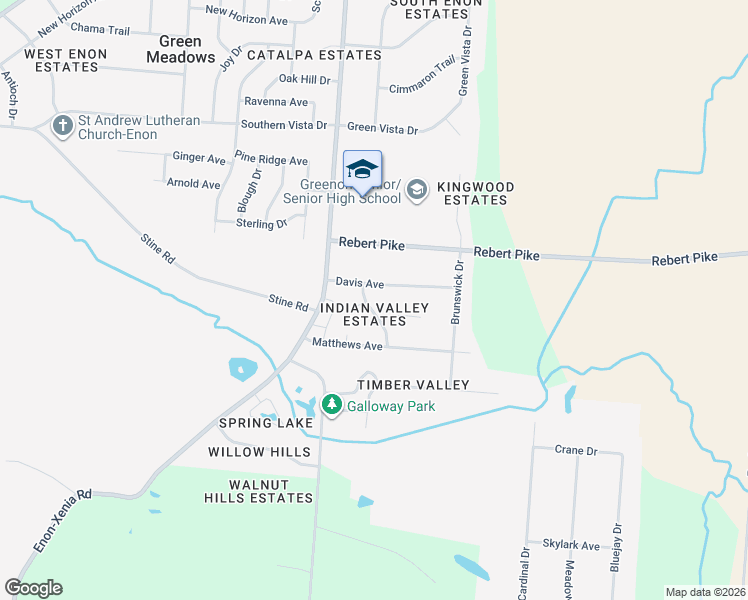 map of restaurants, bars, coffee shops, grocery stores, and more near 95 Davis Avenue in Enon