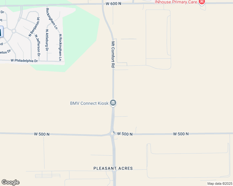map of restaurants, bars, coffee shops, grocery stores, and more near 5327 North 600 West in McCordsville