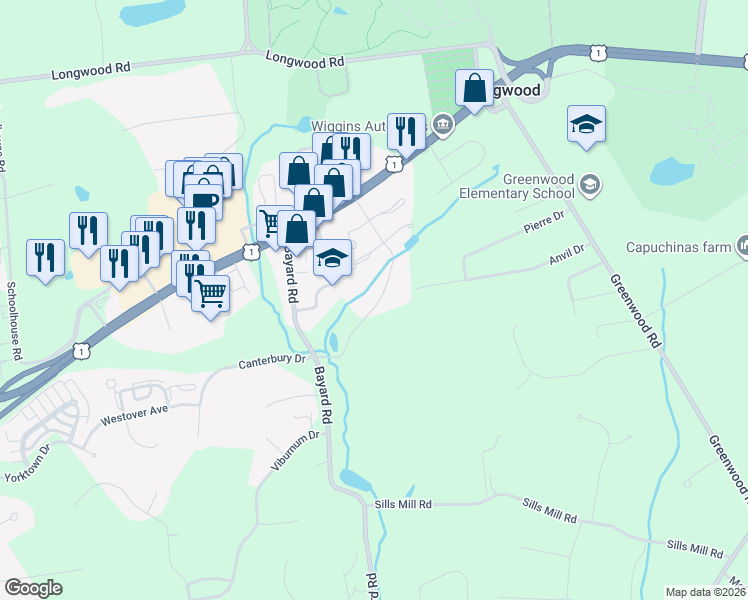 map of restaurants, bars, coffee shops, grocery stores, and more near 157 South Orchard Avenue in Kennett Square