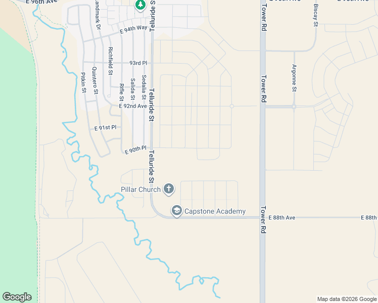 map of restaurants, bars, coffee shops, grocery stores, and more near 9063 Ventura Street in Commerce City