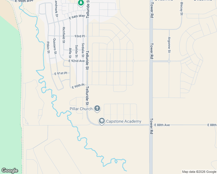 map of restaurants, bars, coffee shops, grocery stores, and more near 9063 Ventura Street in Commerce City