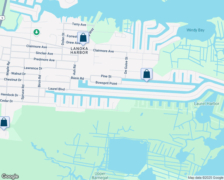 map of restaurants, bars, coffee shops, grocery stores, and more near 708 Laurel Boulevard in Lacey Township