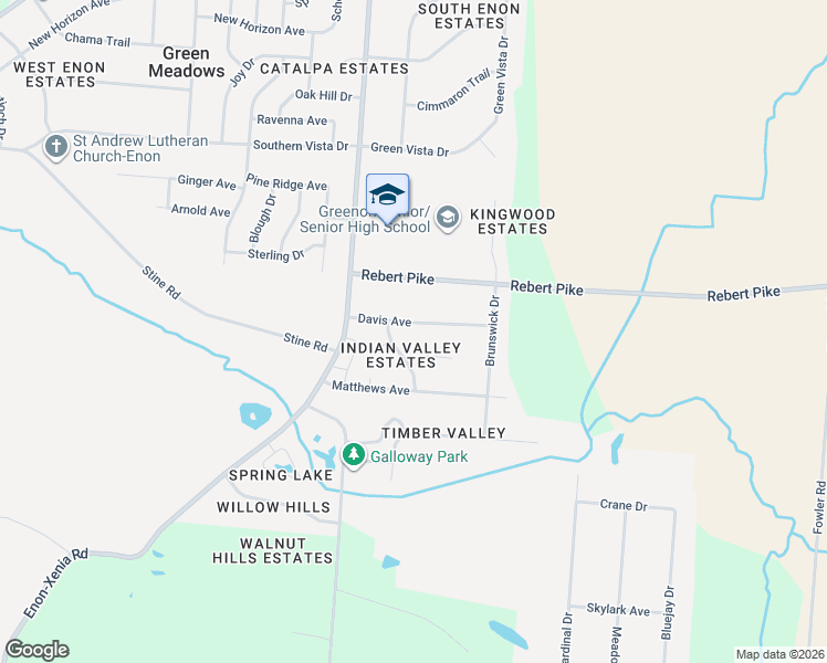 map of restaurants, bars, coffee shops, grocery stores, and more near 95 Davis Ave in Enon