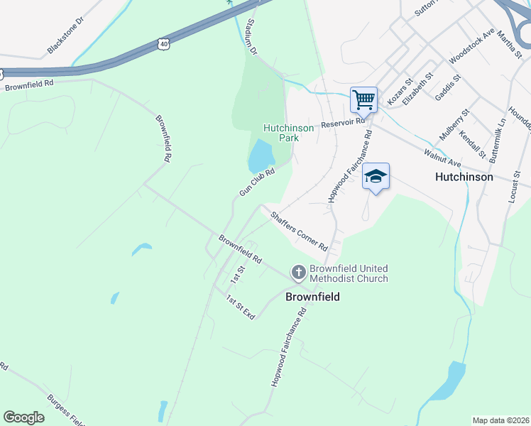 map of restaurants, bars, coffee shops, grocery stores, and more near 233 Shaffers Corner Road in Uniontown