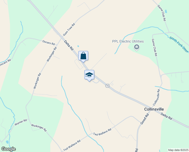 map of restaurants, bars, coffee shops, grocery stores, and more near 2650 Delta Road in Brogue