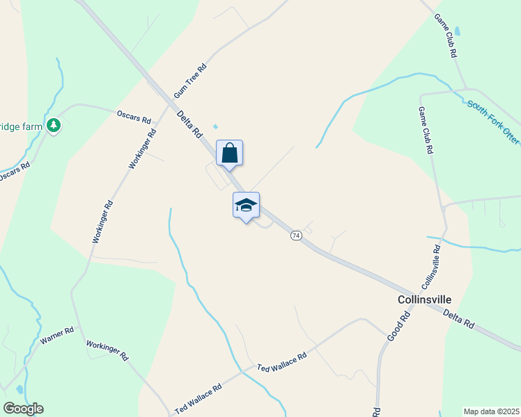 map of restaurants, bars, coffee shops, grocery stores, and more near 2650 Delta Road in Brogue