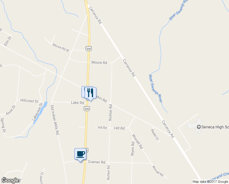 map of restaurants, bars, coffee shops, grocery stores, and more near 22 Richter Road in Tabernacle