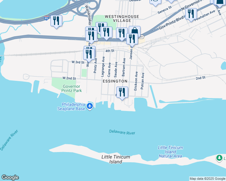 map of restaurants, bars, coffee shops, grocery stores, and more near 110 Saude Avenue in Essington