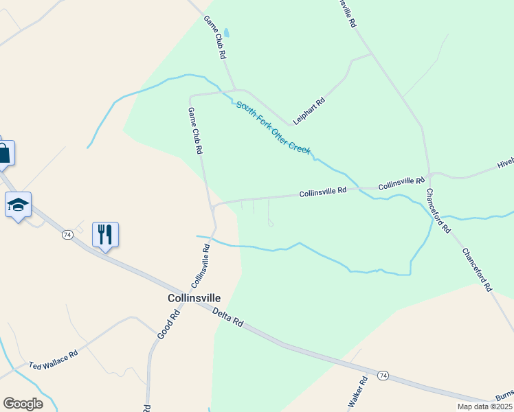 map of restaurants, bars, coffee shops, grocery stores, and more near 13035 Collinsville Road in Brogue