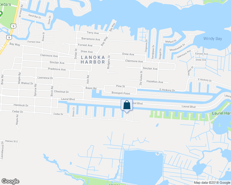 map of restaurants, bars, coffee shops, grocery stores, and more near 616 Bowsprit Point in Lacey Township