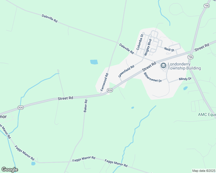 map of restaurants, bars, coffee shops, grocery stores, and more near 112 Fernwood Road in Cochranville