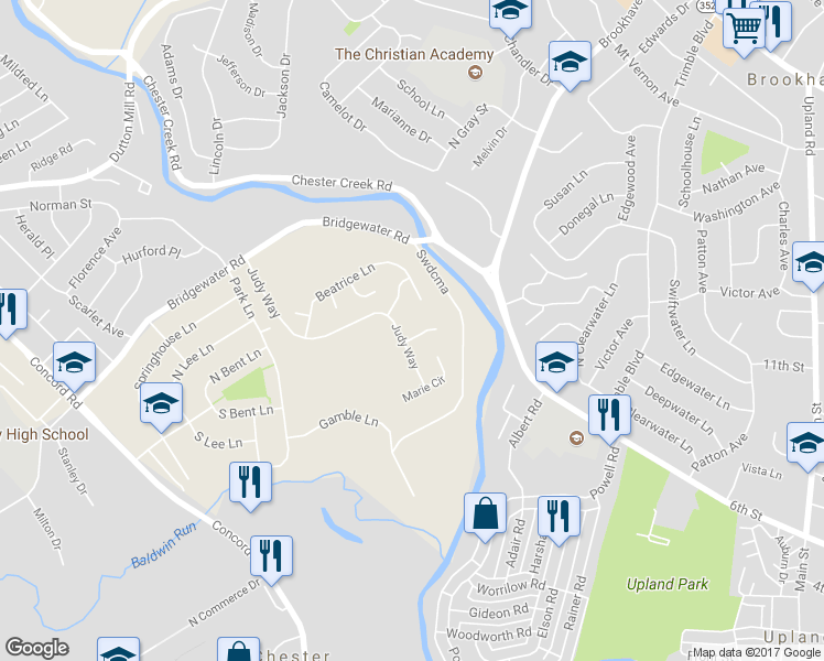 map of restaurants, bars, coffee shops, grocery stores, and more near 193 Megan Circle in Aston