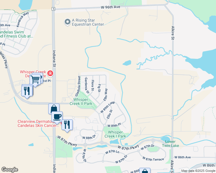 map of restaurants, bars, coffee shops, grocery stores, and more near 9166 Ellis Way in Arvada