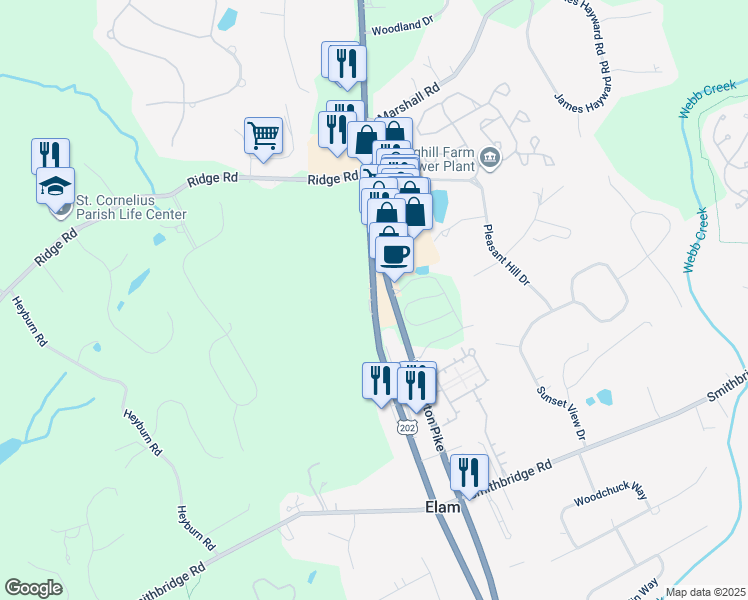 map of restaurants, bars, coffee shops, grocery stores, and more near 328 Wilmington West Chester Pike in Delaware County