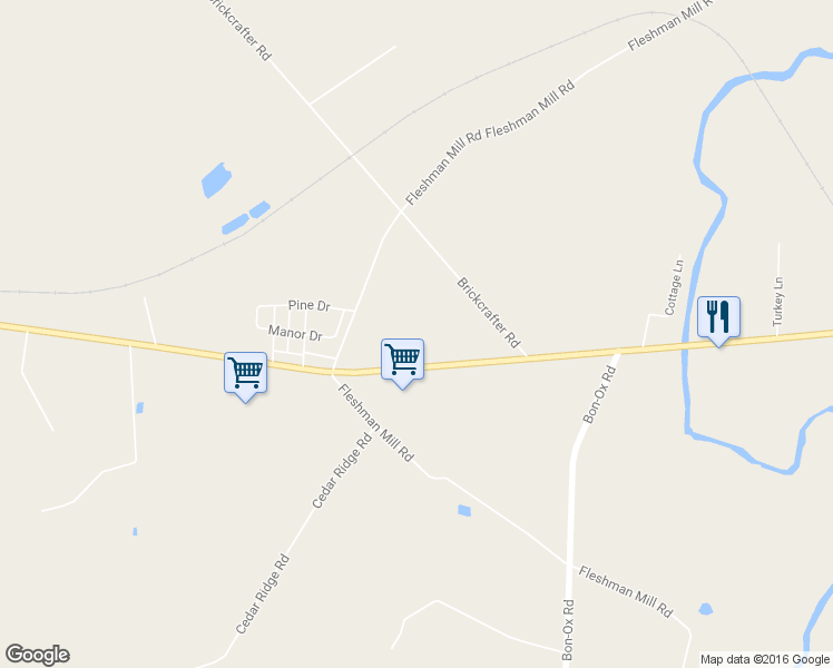 map of restaurants, bars, coffee shops, grocery stores, and more near 4480 York Road in New Oxford