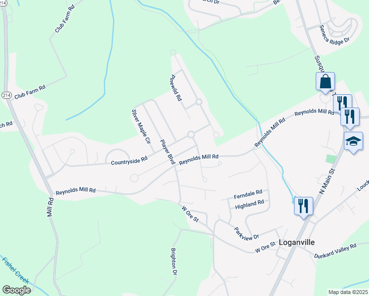 map of restaurants, bars, coffee shops, grocery stores, and more near 554 Lake Redman Court in Seven Valleys