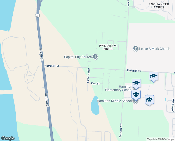 map of restaurants, bars, coffee shops, grocery stores, and more near 4837 Fosterson Drive in Lockbourne