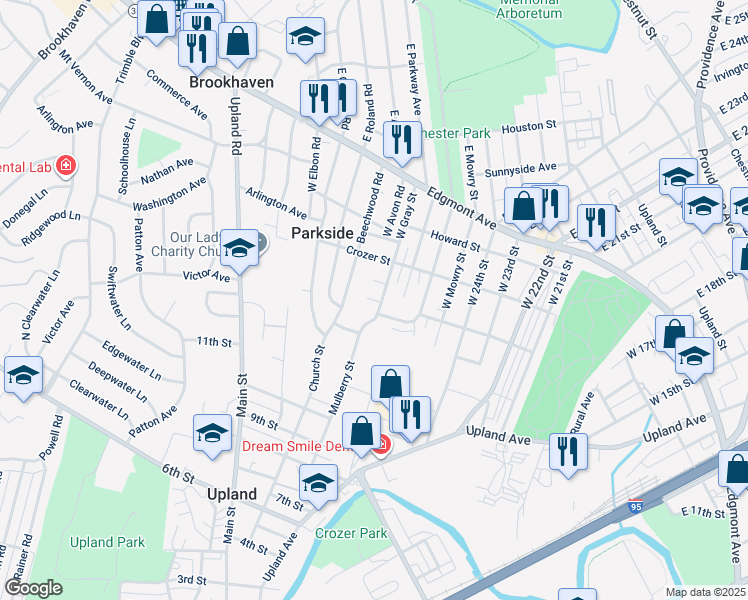 map of restaurants, bars, coffee shops, grocery stores, and more near 2612 Cisco Court in Brookhaven