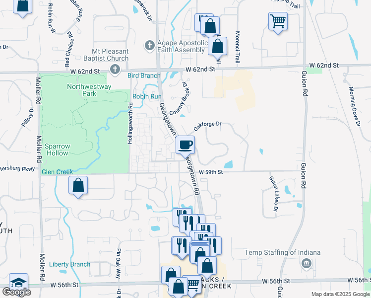5990 Georgetown Road Indianapolis In Walk Score Map Of Restaurants Bars Coffee S Grocery Ore Near 5990