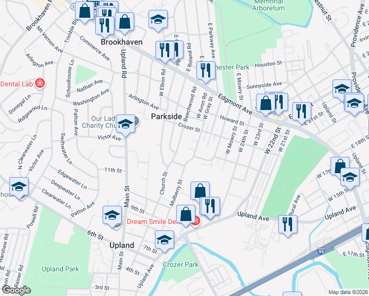 map of restaurants, bars, coffee shops, grocery stores, and more near 2612 Cisco Court in Brookhaven