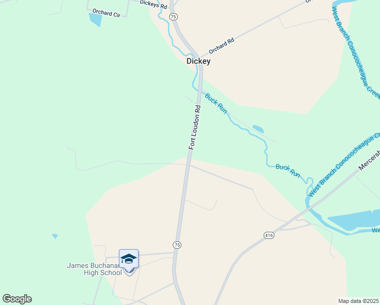 map of restaurants, bars, coffee shops, grocery stores, and more near 5191 Fort Loudon Road in Mercersburg