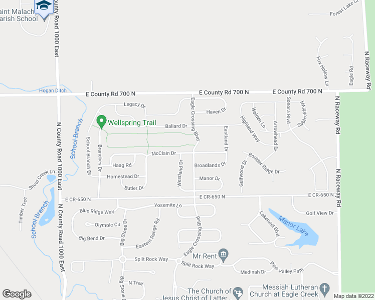 map of restaurants, bars, coffee shops, grocery stores, and more near 10580 McClain Drive in Brownsburg