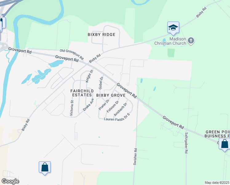map of restaurants, bars, coffee shops, grocery stores, and more near 3301 Lauren Fields Drive North in Groveport