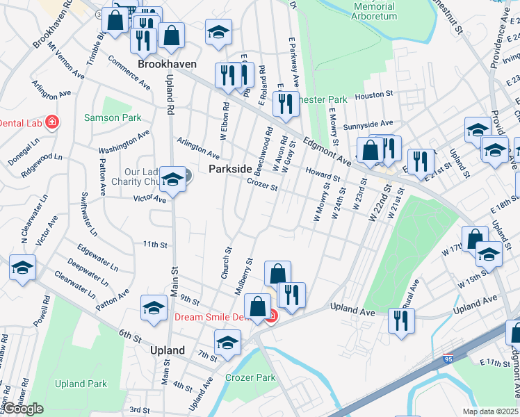map of restaurants, bars, coffee shops, grocery stores, and more near 2612 Cisco Court in Brookhaven