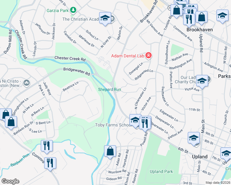 map of restaurants, bars, coffee shops, grocery stores, and more near in Chester Township