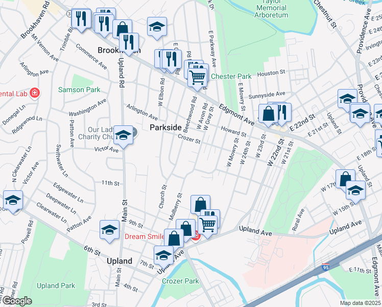 map of restaurants, bars, coffee shops, grocery stores, and more near 2612 Cisco Court in Brookhaven
