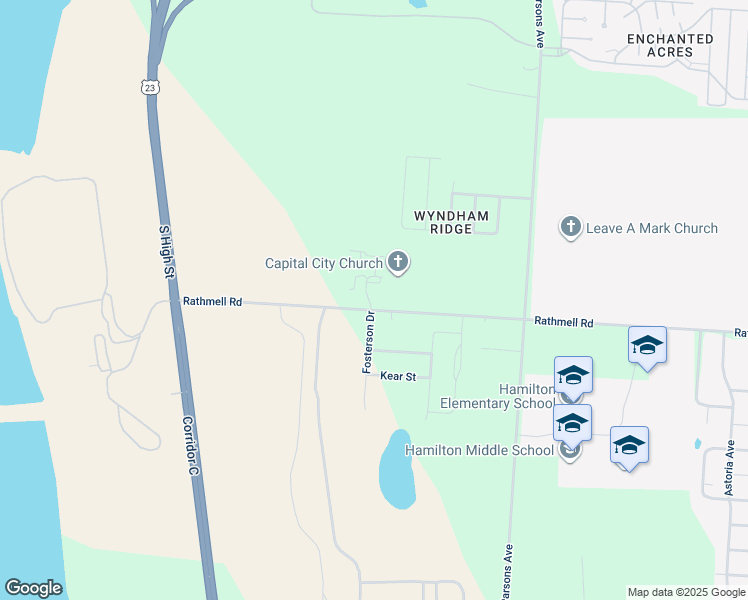 map of restaurants, bars, coffee shops, grocery stores, and more near 4837 Fosterson Drive in Lockbourne