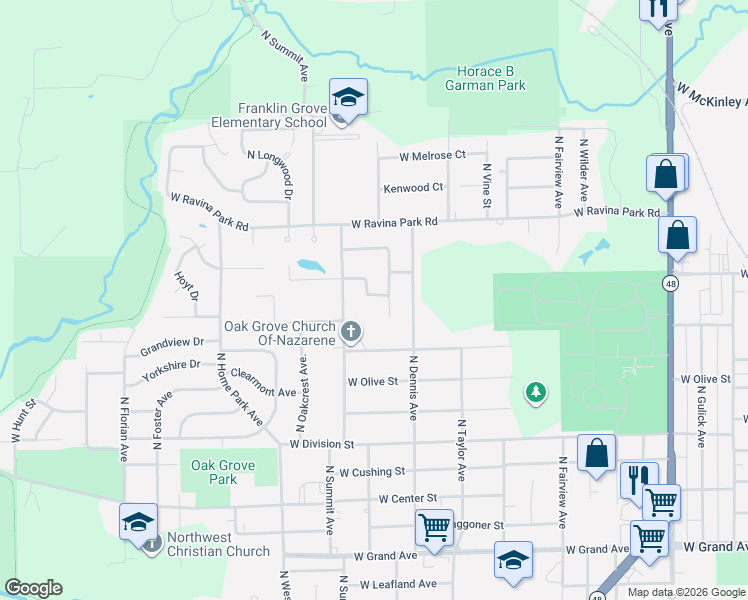 map of restaurants, bars, coffee shops, grocery stores, and more near 1615 West Harrison Avenue in Decatur