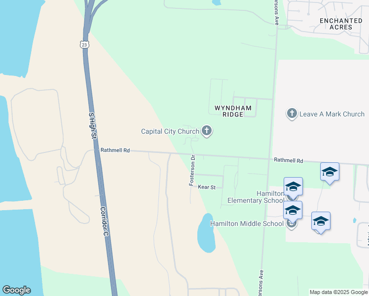 map of restaurants, bars, coffee shops, grocery stores, and more near 4837 Fosterson Drive in Lockbourne