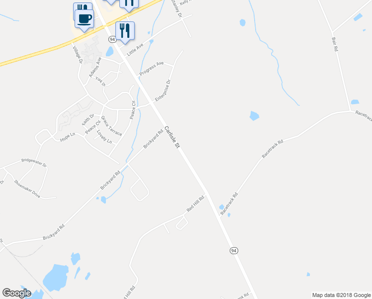 map of restaurants, bars, coffee shops, grocery stores, and more near 2745 Carlisle Pike in New Oxford