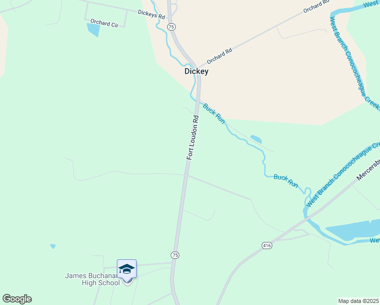 map of restaurants, bars, coffee shops, grocery stores, and more near 4881 Fort Loudon Road in Mercersburg